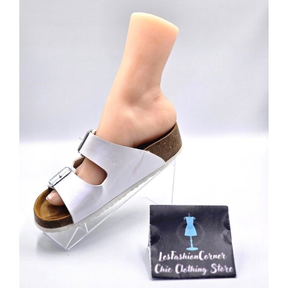 Ara Women's Laminado Pearl White Leather Slip-On Sandals Size 7.5 (38) 2521 - Picture 15 of 16